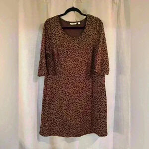 Womens Brown Cheetah Liz Claiborne Dress